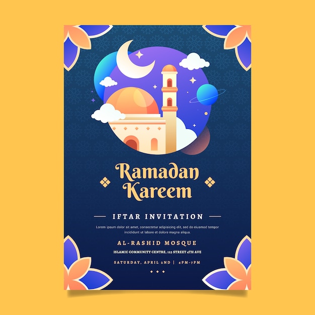 Gradient iftar invitation template