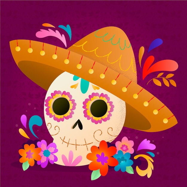 Gradiënt illustratie voor dia de muertos viering