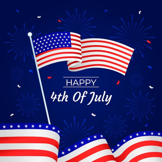 Vector gradient illustration for american 4th of july holiday celebration