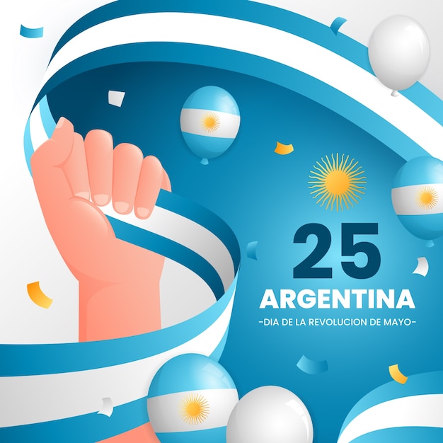 Vettore illustrazione del gradiente per la commemorazione della rivoluzione argentina