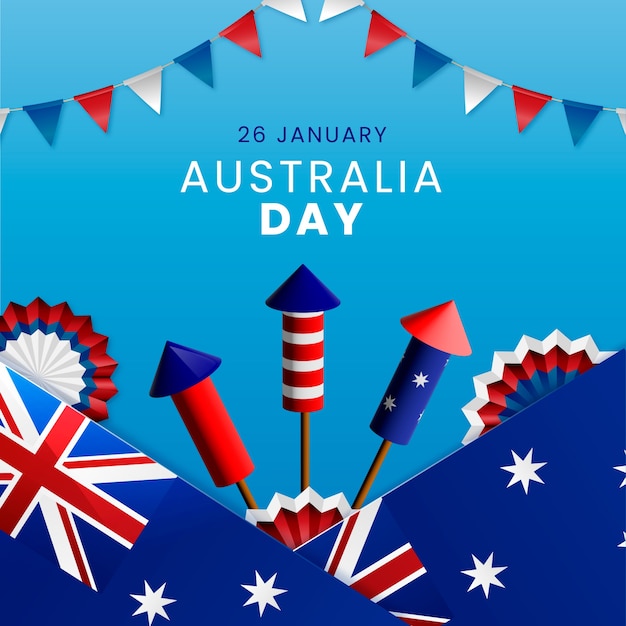 Vector gradient illustration for australian national day celebration