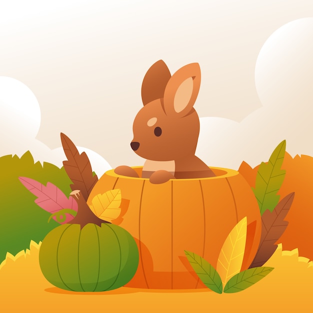 Vector gradient illustration for autumn celebration