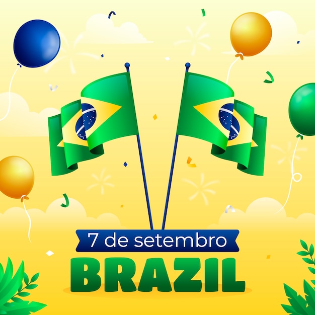 Vector gradient illustration for brazilian independence day celebration