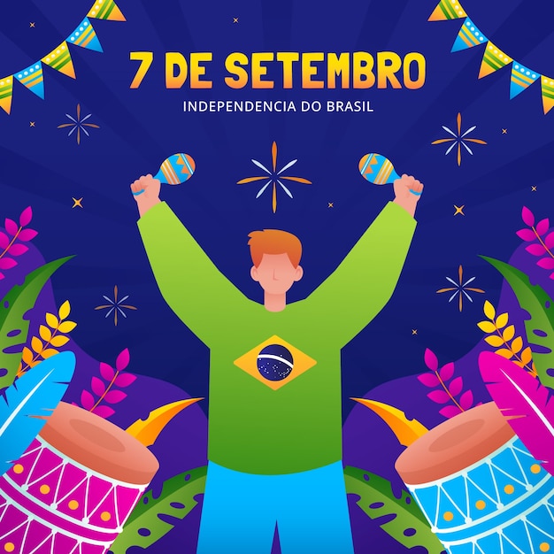 Gradient illustration for brazilian independence day celebration