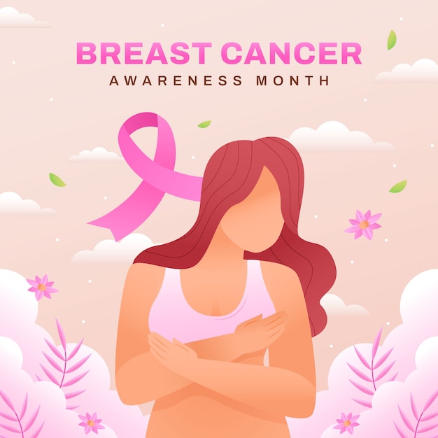 Gradient illustration for breast cancer awareness month