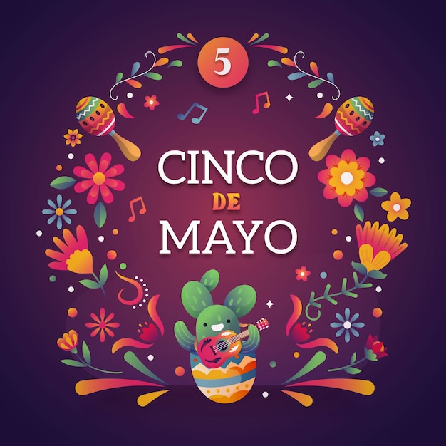 cinco de mayo 축하를 위한 그라데이션 그림