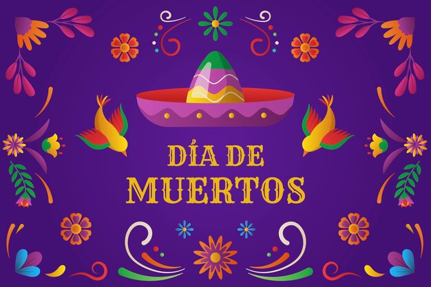dia de muertosのお祝いのグラデーションイラスト