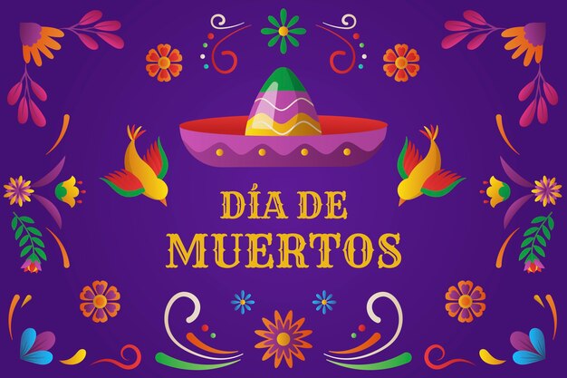 Gradient illustration for dia de muertos celebration