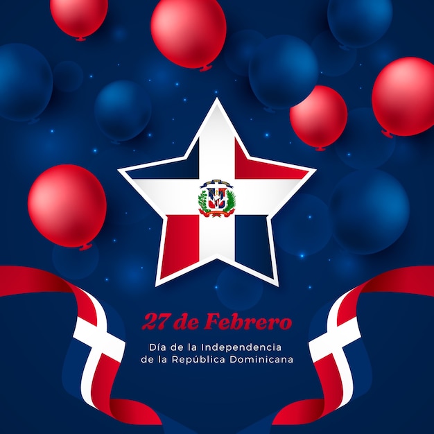 Vector gradient illustration for dominican republic independence day celebration