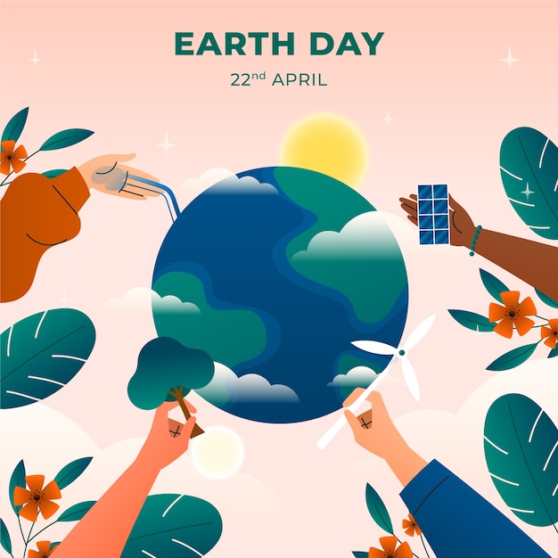 Gradient illustration for earth day celebration