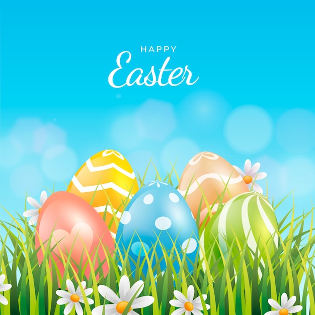 Vector gradient illustration for easter holiday