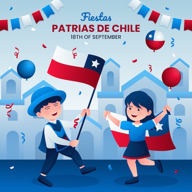 Gradient illustration for fiestas patrias chile