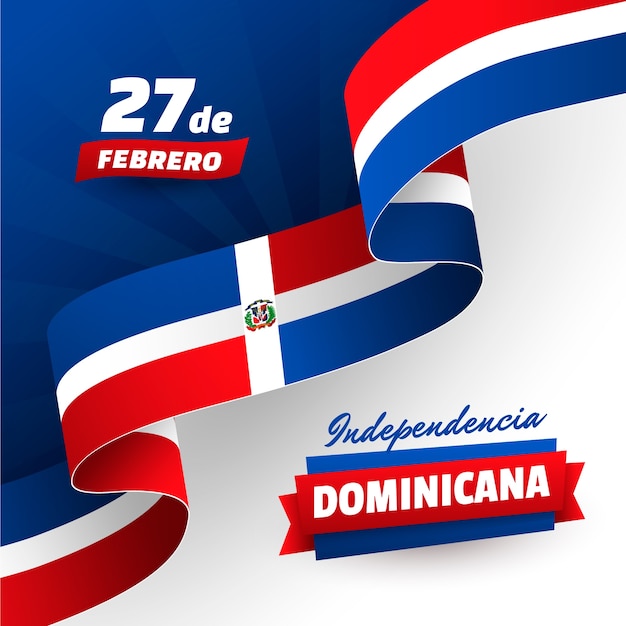 ベクトル ドミニカ共和国の独立記念日のグラディエントイラスト