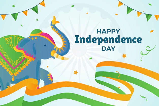 Вектор Градиентная иллюстрация для празднования дня независимости индии