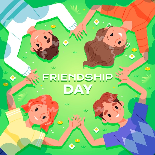Вектор Градиентная иллюстрация к празднованию международного дня дружбы