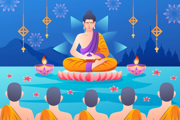 벡터 vesak day 축제 축하를 위한 그라데이션 그림