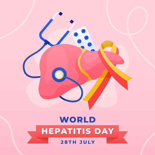 Градиентная иллюстрация ко всемирному дню борьбы с гепатитом