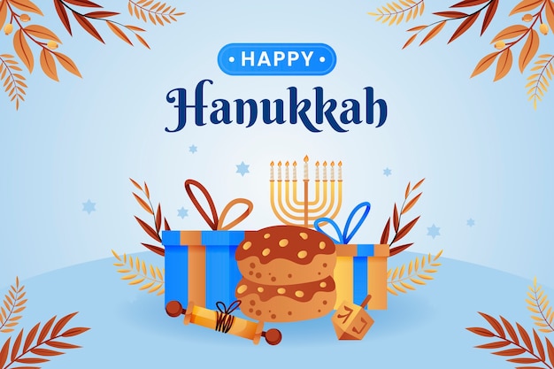 Vettore illustrazione sfumata per la celebrazione di hanukkah