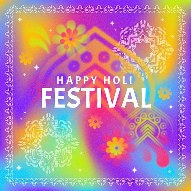 Vector gradient illustration for holi festival celebration