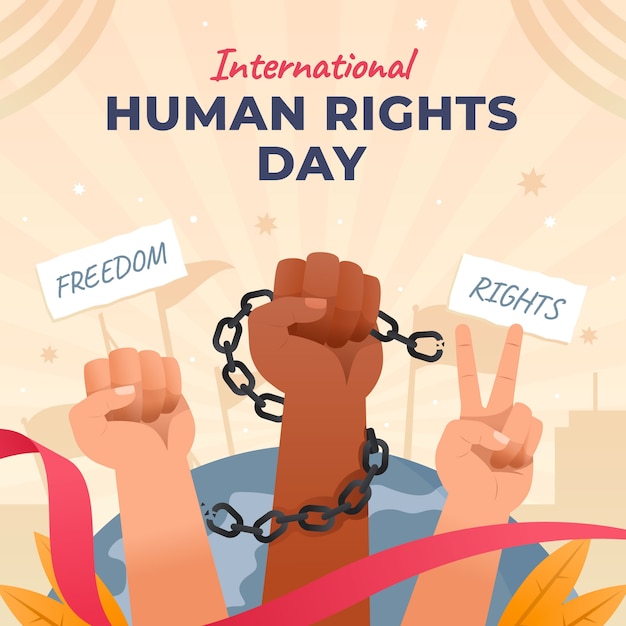 Illustrazione in gradiente per la celebrazione della Giornata dei diritti umani