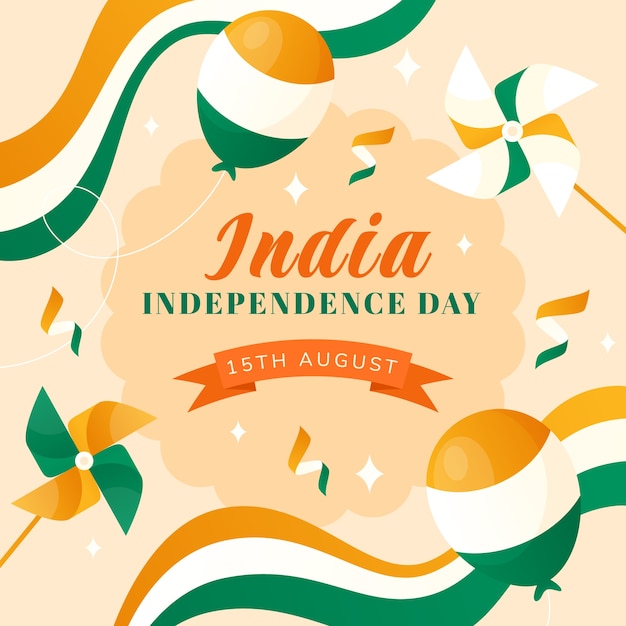 Vector gradient illustration for india independence day celebration