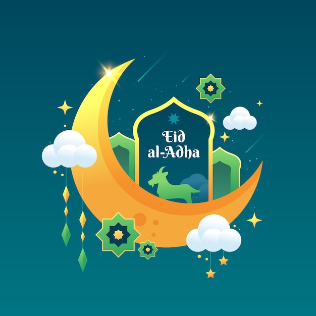 Gradient illustration for islamic eid al-adha celebration