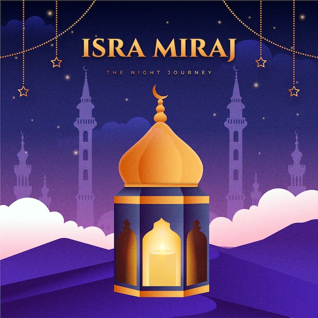 Vector gradient illustration for isra miraj