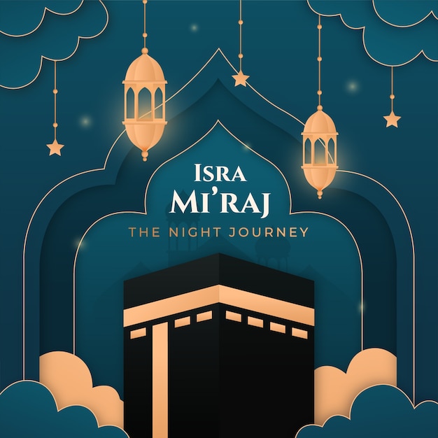 Vector gradient illustration for isra miraj