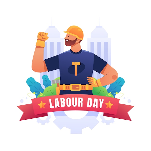 Gradient illustration for labor day celebration