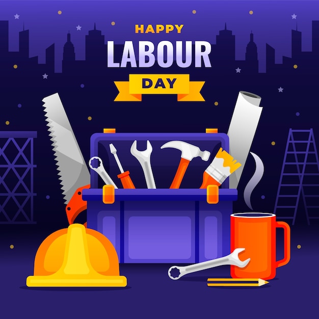 Vector gradient illustration for labour day celebration