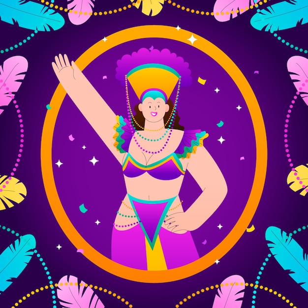gradient illustration for mardi gras festival