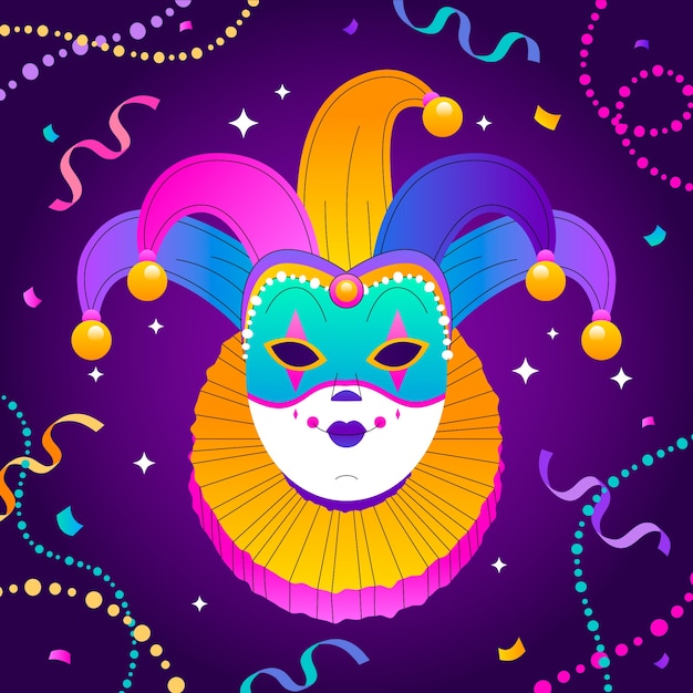 Vector gradient illustration for mardi gras festival