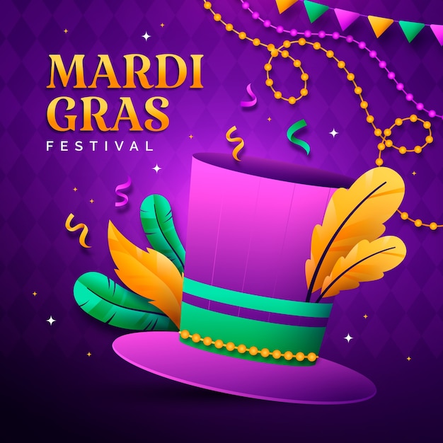 Gradient illustration for mardi gras festival