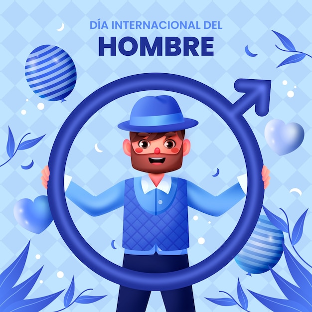 gradient illustration for men's day celebration in spanish