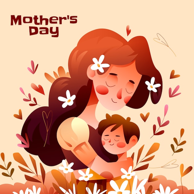 gradient illustration for mother's day celebration