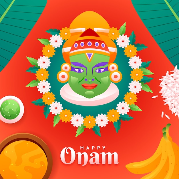 Gradient illustration for onam celebration