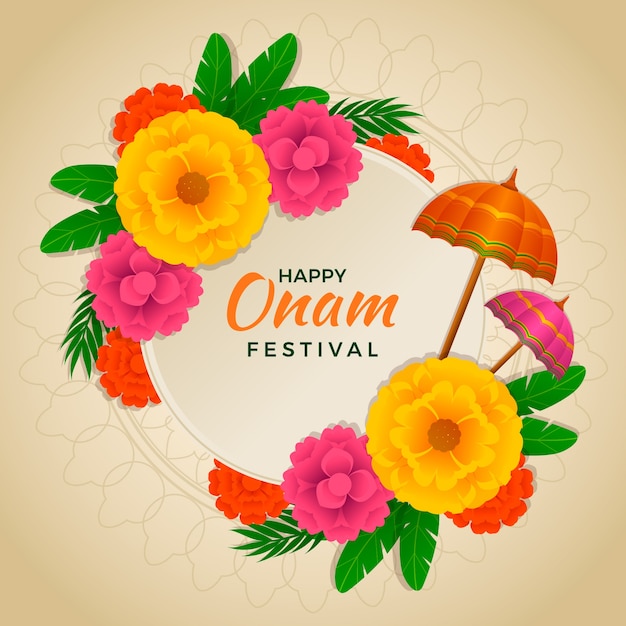 Gradient illustration for onam festival celebration