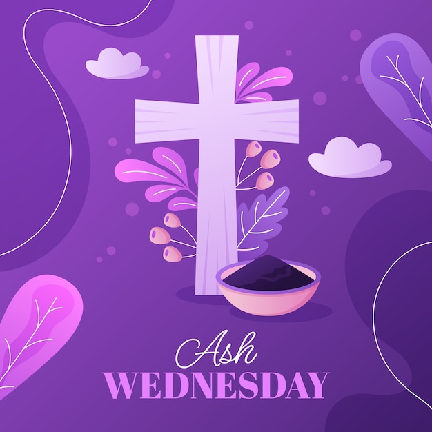 Gradient illustration for religious ash wednesday celebration