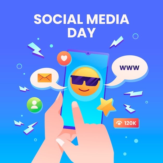 Gradient illustration for social media day celebration