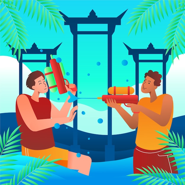 Gradient illustration for songkran water festival celebration