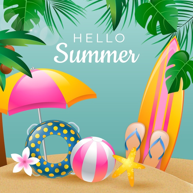 Vector gradient illustration for summer season