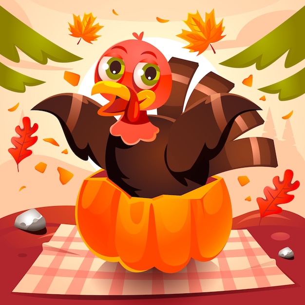Vector gradient illustration for thanksgiving celebration