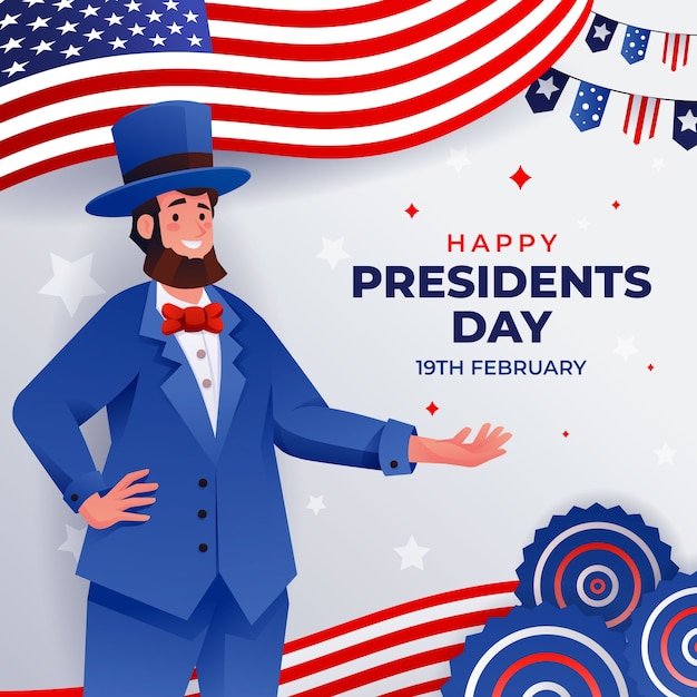 Vector gradient illustration for usa presidents day holiday