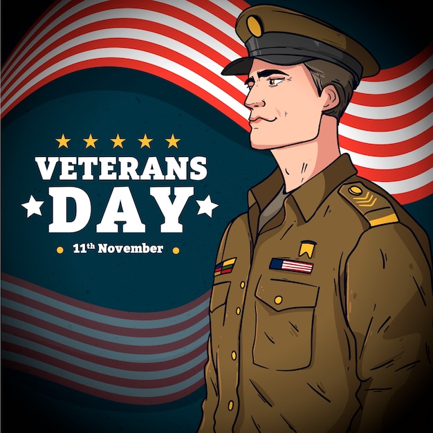 Gradient illustration for usa veterans day celebration