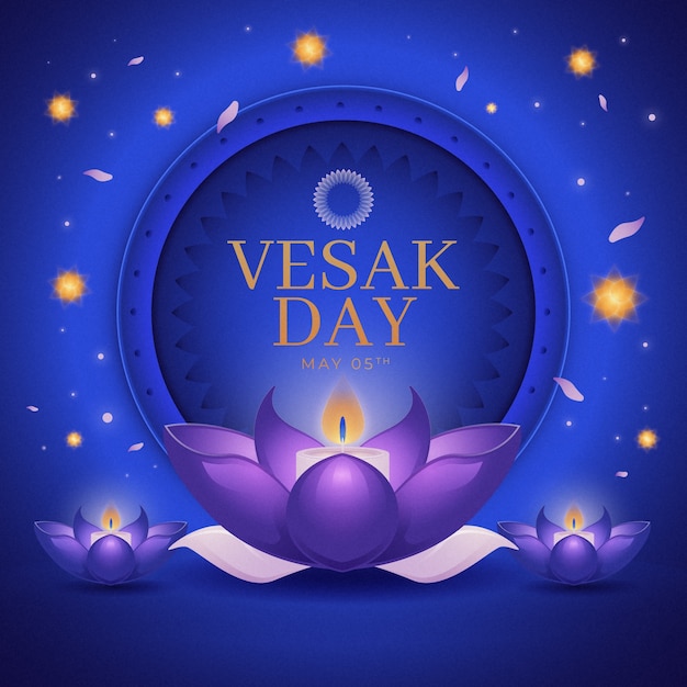 Vector gradient illustration for vesak festival celebration