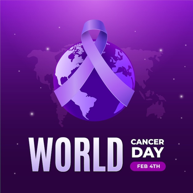 Gradient illustration for world cancer day awareness