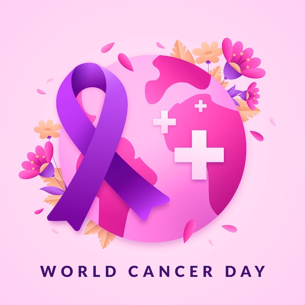 Gradient illustration for world cancer day awareness