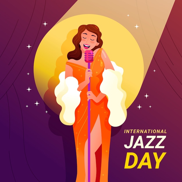 Gradient illustration for world jazz day music celebration