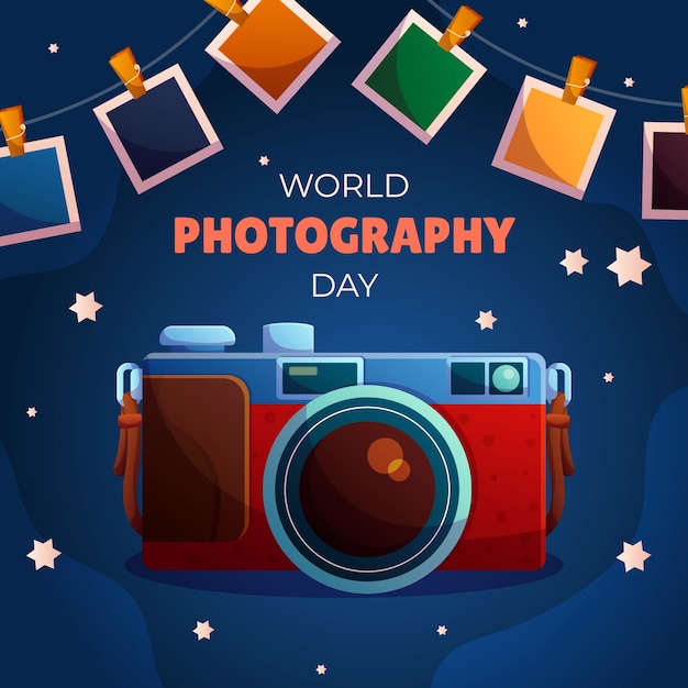 Vector gradient illustration for world photography day