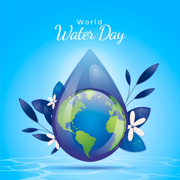 Vector gradient illustration for world water day awareness